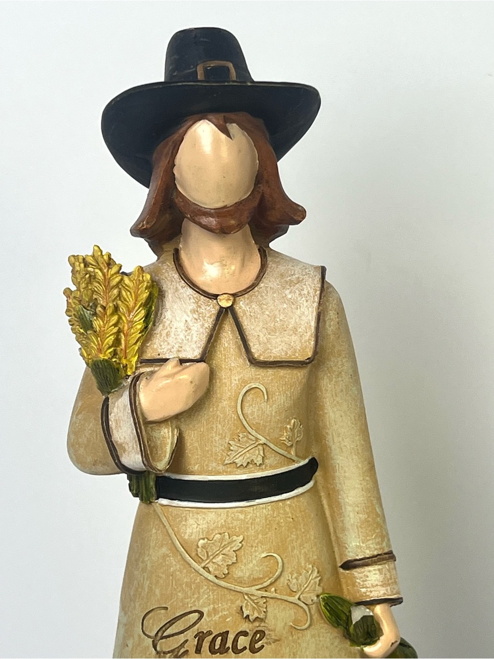 Pilgrim & Harvest Figurine Thanksgiving Decor Set of 2 Hobby Lobby Vintage Decor - Picture 4 of 13